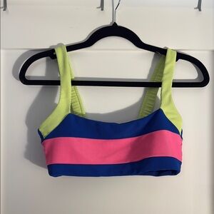 Beach Riot Blue and Pink Sports Bra/swim top